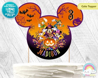 Mickey Mouse Halloween Birthday Party Cake Toppers Mickey Mouse Spooky Halloween Printable Birthday Cake Toppers Decoration