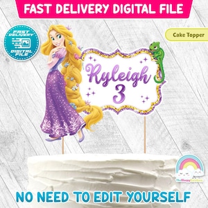 Princess Rapunzel Birthday Party Cake Toppers Tangled Printable Birthday Cake Toppers Decoration
