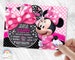 Minnie Mouse Invitation Birthday Invite Party Minnie Chalk Invites Minnie Mouse Chalk Bowtique Birthday Bow Invitations 