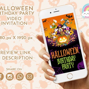 Convite em vídeo para festa de aniversário do Mickey Mouse Halloween