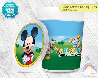 Mickey Mouse Clubhouse Birthday Party Cotton Candy Tub Wrapper Label 2 oz Printable Decoration