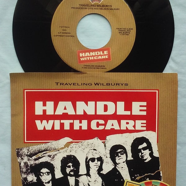 Traveling Wilburys, Handle With Care, Wilbury Records, 1988, George Harrison, Bob Dylan, Jeff Lyne, Tom Petty, Roy Orbison, LP version