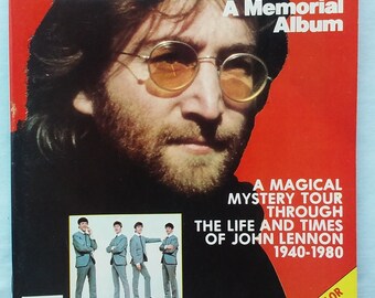John Lennon, A Memorial Album, The Beatles, 1981, 48 pages, 150 color photos, Life and Times of, Rubber Soul, Abbey Road, Imagine, Movies