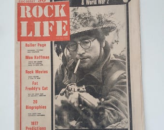 Rock Life magazine, rare, hard to find, Toronto, Ontario, Canada, John Lennon cover, from How I Won The War,