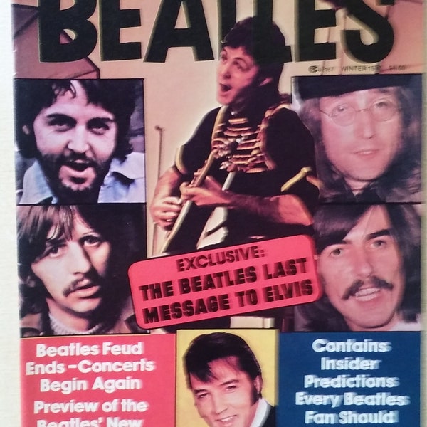 Welcome Back Beatles, winter 1977, Elvis cover, Beatles photos, Beatle stories, rare fan photos, last message to Elvis
