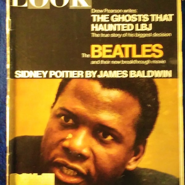 Look Magazine, Sidney Portier, The Beatles, Haunted LBJ, Yellow Submarine, stories about, Frank Sinatra, artwork, James Baldwin, Jack Benny