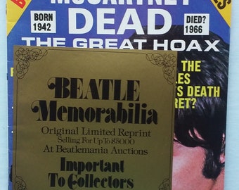 Beatle Memorabilia, Paul McCartney Dead, The Great Hoax, Limited Print, Special Beatles, clues, death curse, rare magazine 1978