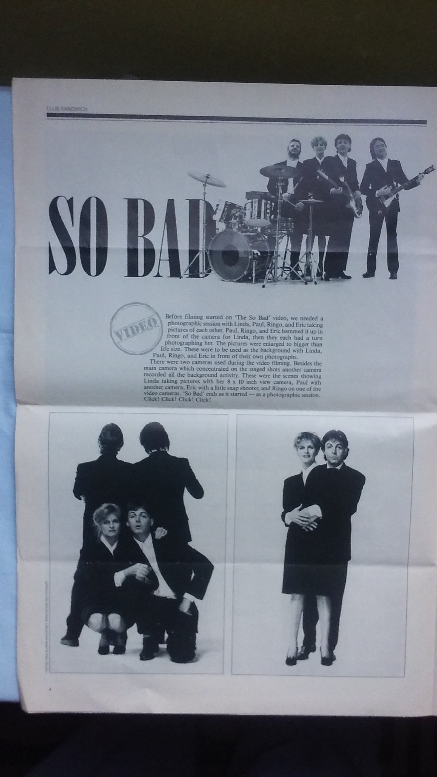 Club Sandwich Paul McCartney and Wings 1984 No 32 Wings Etsy