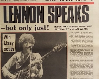 Melody Maker, Lennon Speaks, 1977, Vol 52, No 42, Jagger New Wave, Thin Lizzy, Ringo Starr, John Lennon, Queen, Aretha Franklin, Bob Seger