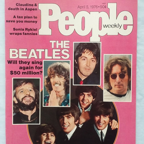 People Mag, The Beatles, Sing Again, For 50 Million, April 5 1976, Claudine Longet, Spider Sabish, Canal Zone, Jon Voight, Peter Tork