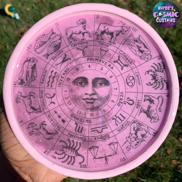 Divinity | Pink Astrology Wheel Ashtray/Candleholder/Mini Rolling Tray