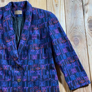 Vintage 1980s Pendleton Knockabouts Wool Southwestern Blanket Pattern Jacket USA Made - Women's Small