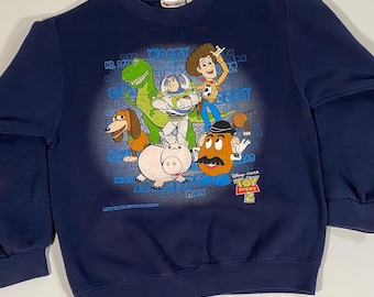 90s/Y2k Original Toy Story 2 Graphic Sweatshirt - Jugend L - Vintage Disney Kleidung