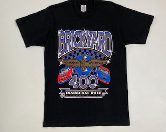 Vintage 90s Brickyard 400 NASCAR T-Shirt, Inaugural Race Graphic Tee
