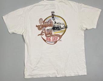 Vintage 1988 Santa Ana Drag Strip T-Shirt, Double-Sided Graphic Racing Tee