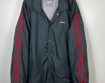 90s/Y2k Adidas Button Up Windbreaker - M - Vintage Trainingsjacke