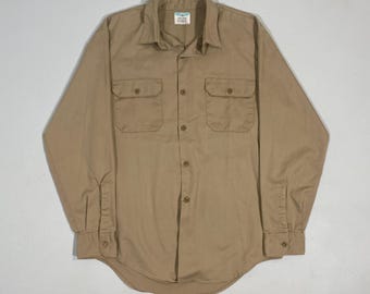 Vintage 70s Big Mac Spruce Green Work Shirt – Men's Large Retro