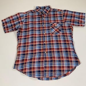 80s Levis Plaid Button Down Shirt - Large - Vintage Western Clothing - USA Made