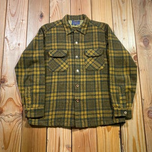 Vintage Pendleton Board-skjorta från 60-/70-talet, skuggrutig ullflanellskjorta, herrstorlek L
