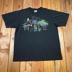 Vintage 1990-tals t-shirt med djurtryck från skallig örn / 90-tals natur-t-shirt / Oneita Power-T