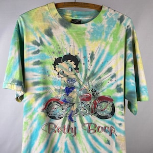 1994 Betty Boop Graphic Tie Dye T-Shirt - L - Made in USA - Vintage Character Tee