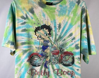 1994 Betty Boop Graphic Tie Dye T-Shirt - L - Made in USA - Vintage Character Tee