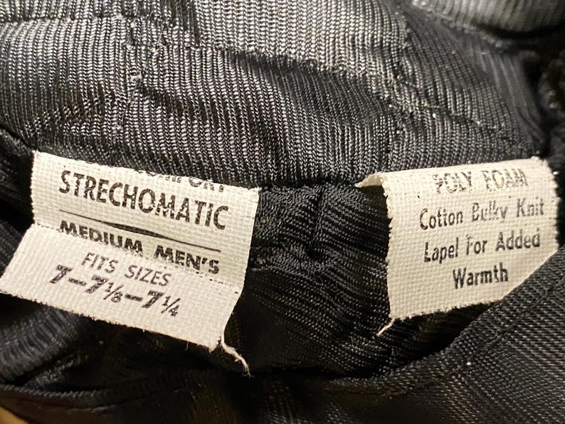 Vintage Goorin Bros. jaktkeps i kamelmocka från 1970-talet med stickade öronflikar - Herrstorlek Medium bild 11