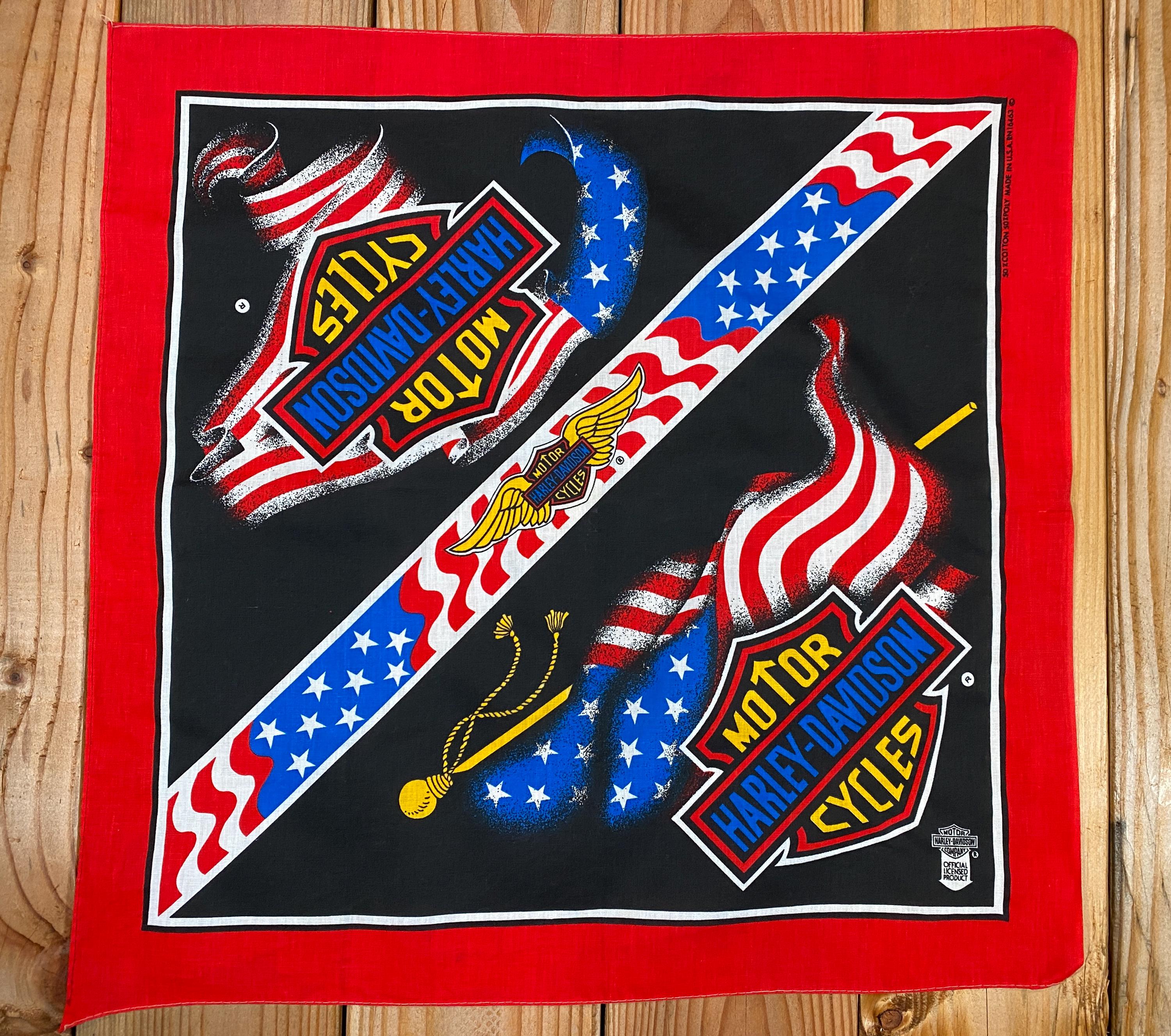 Vintage Harley Davidson Bandana: American Flag Biker Scarf - Etsy