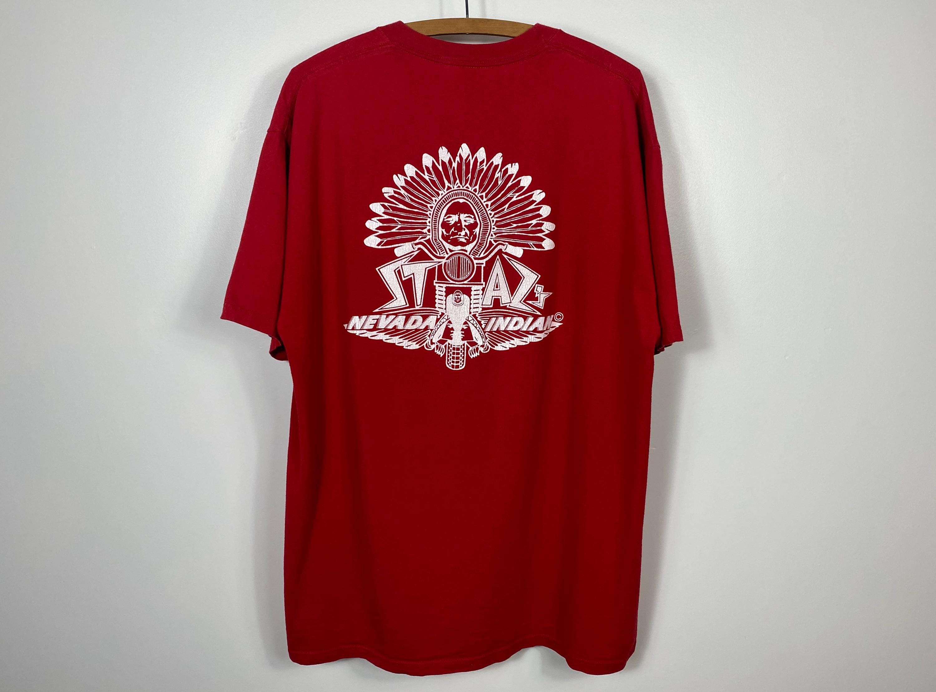 1990s Red Rider Indian Motorcycle Club T-shirt | Double Sided 