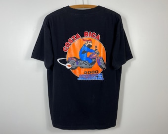 T-shirt graphique Harley Mania Bootleg de l'an 2000 - Chemise motard vintage - 100 % coton