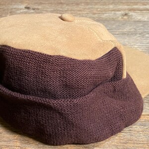 Vintage Goorin Bros. jaktkeps i kamelmocka från 1970-talet med stickade öronflikar - Herrstorlek Medium bild 8