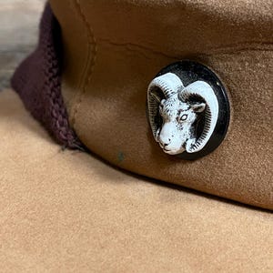Vintage Goorin Bros. jaktkeps i kamelmocka från 1970-talet med stickade öronflikar - Herrstorlek Medium bild 5