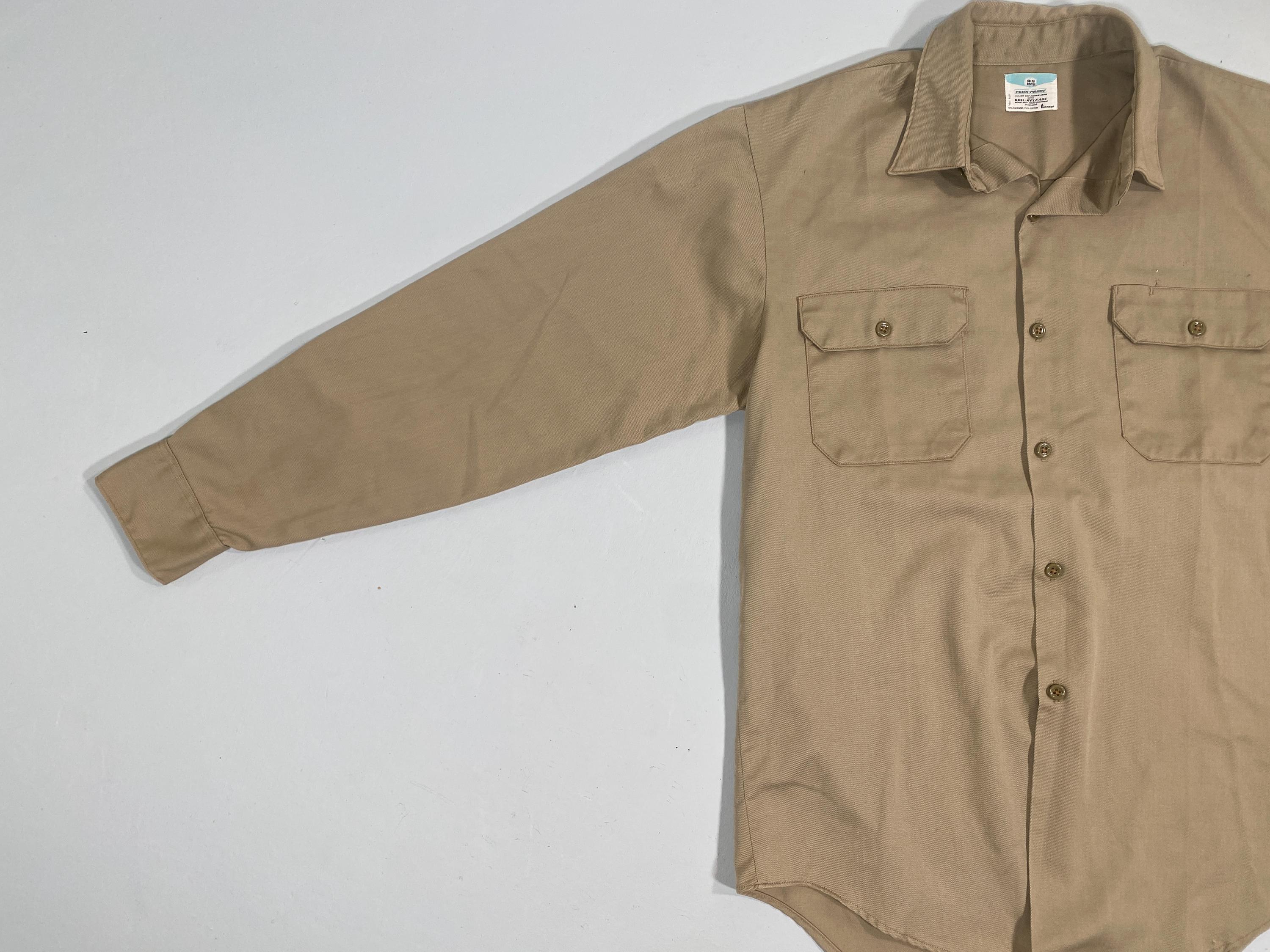 Vintage Big Mac Work Shirt: 60s/70s Tan Soil Release Utility Top 