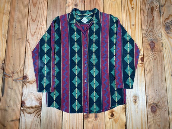 Gramicci, Vintage 90s Gramicci Aztec Western Shirt, Retro Southwestern Cowgirl Blouse