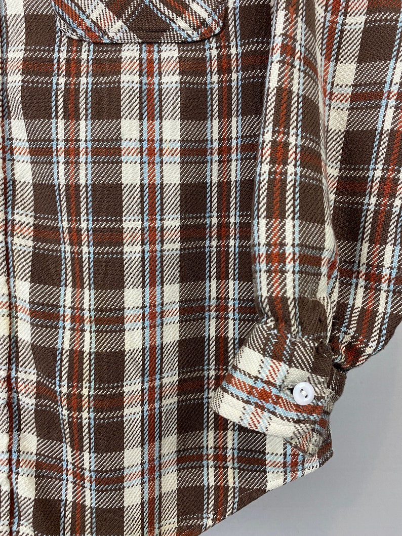 Early 1970s Jcpenney BIG MAC Plaid Flannel Shirt Jacket Heritage Clothing Made in USA