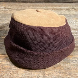 Vintage Goorin Bros. jaktkeps i kamelmocka från 1970-talet med stickade öronflikar - Herrstorlek Medium bild 7