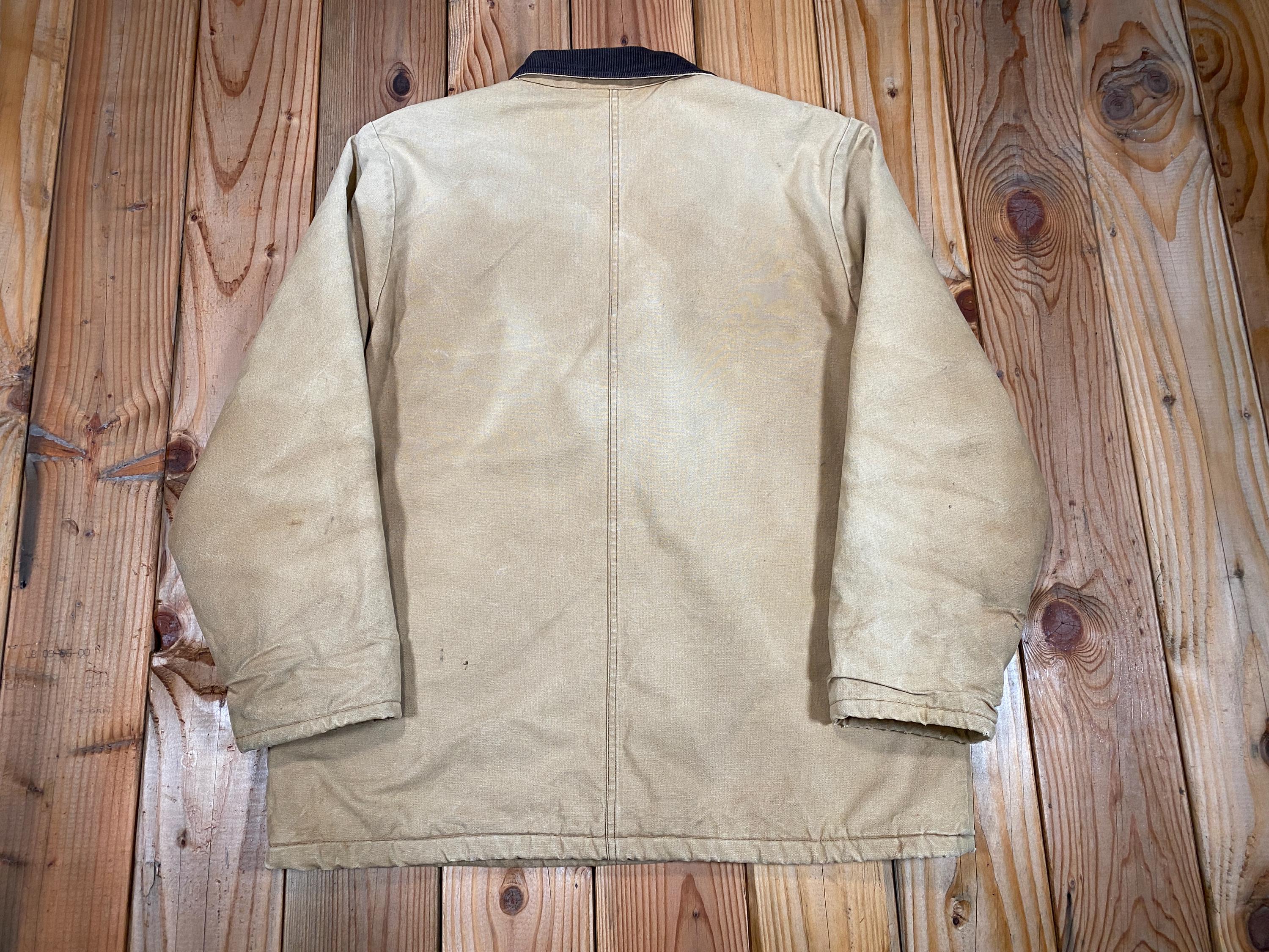 Retro Rugged Vintage 90s Dickies Blanket Lined Duck Canvas Distressed Chore Jacket ...