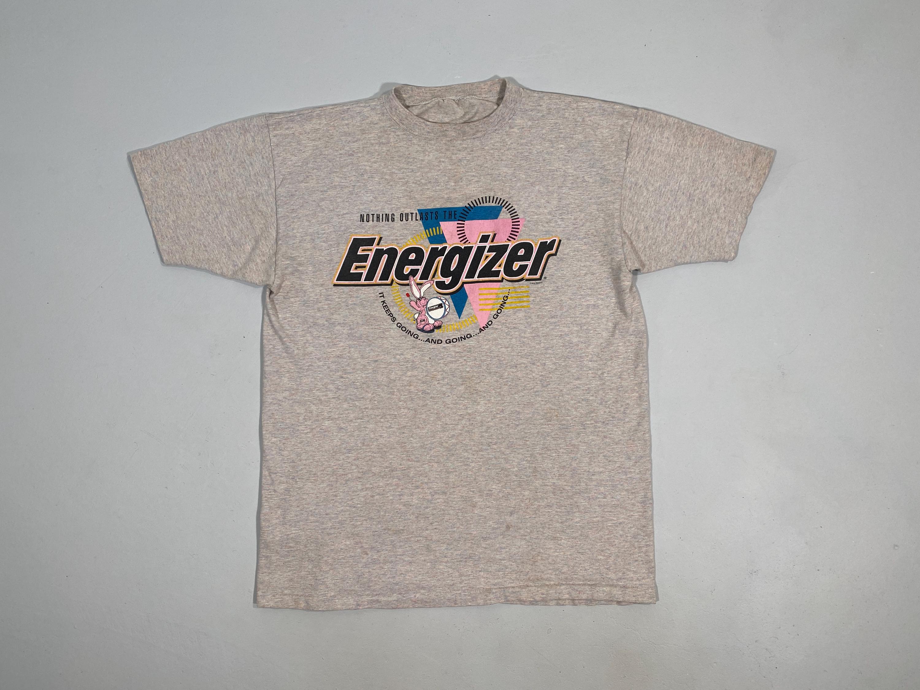 Vintage 90s Energizer Bunny T-shirt – Heather Gray Medium Single 
