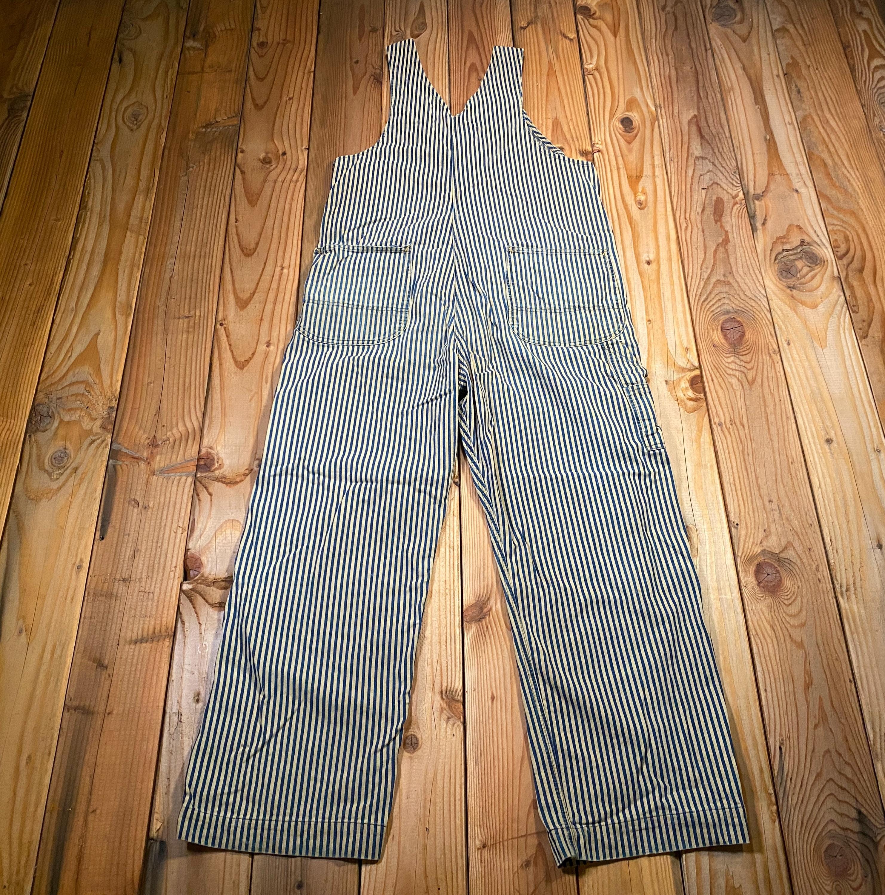 Vintage 1940s Bayly Hickory Stripe Overalls - Union Made