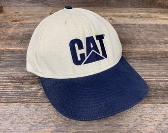 Boné de beisebol vintage Y2K bordado com o logotipo da Caterpillar | Caterpillar Diesel Machines