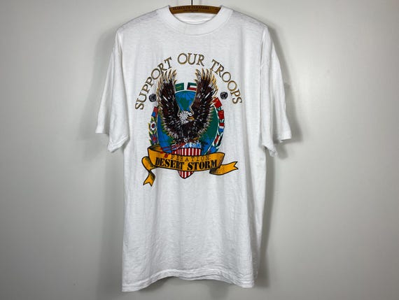 90s Support Our Troops Desert Storm Tee - US Military Retired