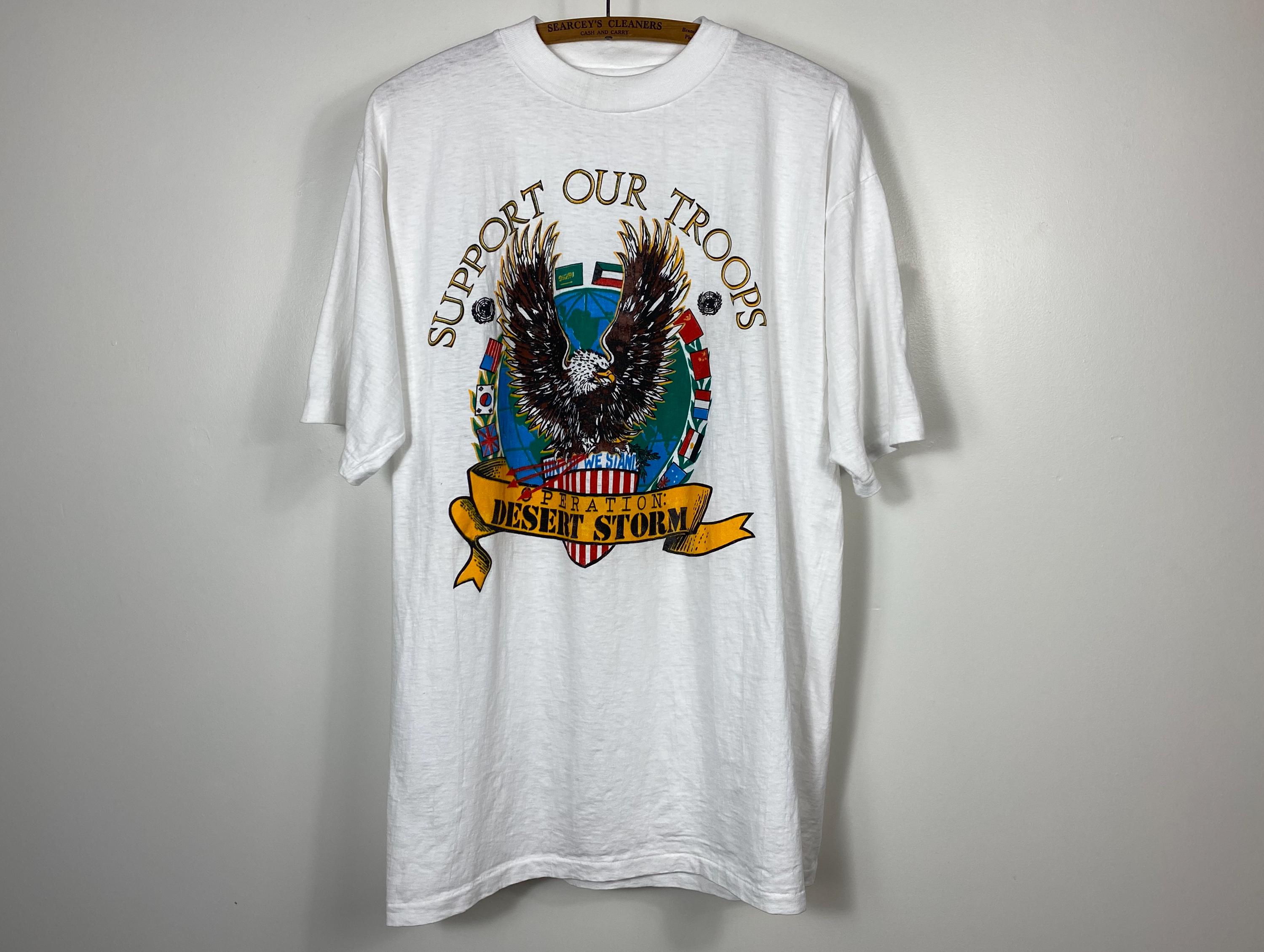 90s Support Our Troops Desert Storm Tee - US Military Retired 