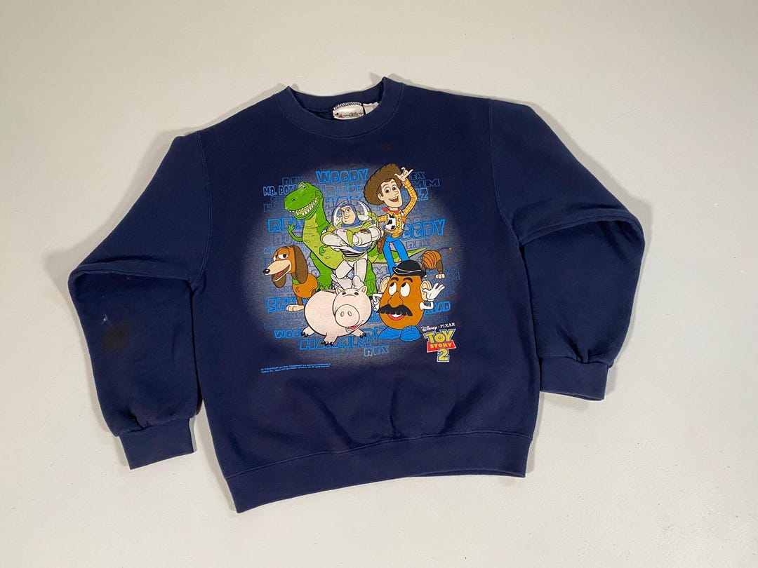Vintage 1999 Toy Story 2 Disney Sweatshirt L Crewneck Buzz Woody