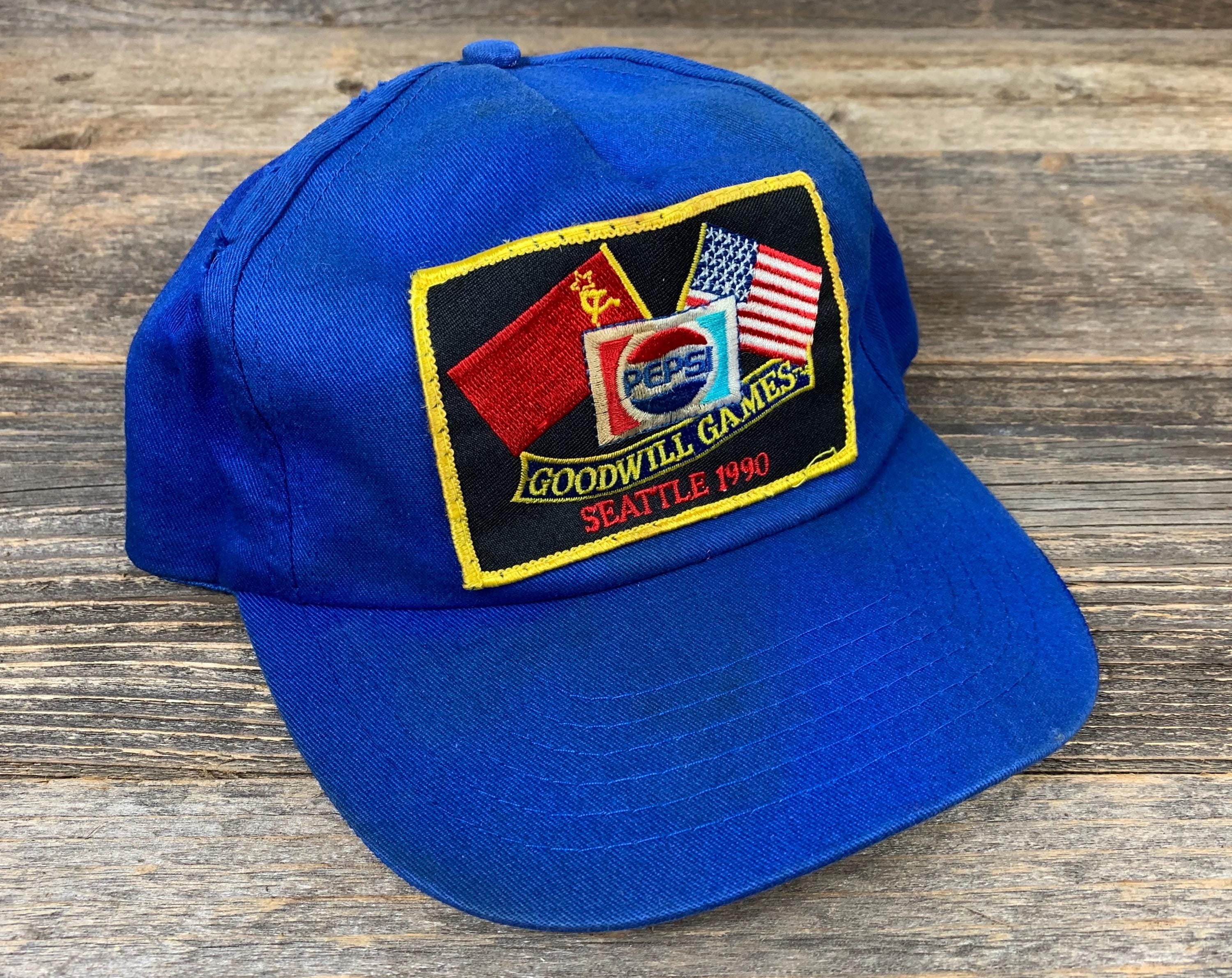 VTG Pepsi Goodwill Games Seattle 1990 Blue Snapback Hat Cap