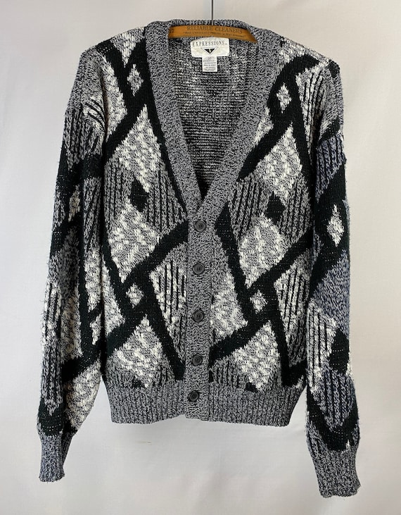 Expressions Abstract Pattern Cardigan Sweater | 19