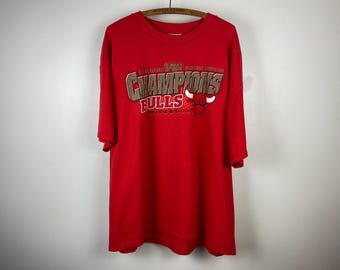 Camiseta vintage com estampa dos campeões do Chicago Bulls de 1998 (tamanho XXG)