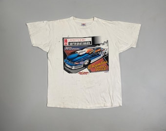 Vintage 90-tals Oldsmobile Spring Nationals T-shirt, Columbus Ohio Drag Racing (XL)