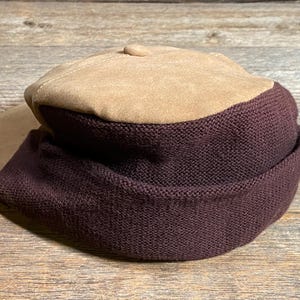 Vintage Goorin Bros. jaktkeps i kamelmocka från 1970-talet med stickade öronflikar - Herrstorlek Medium bild 6