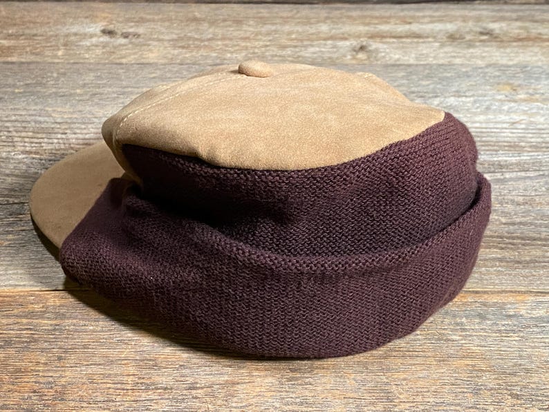 Vintage Goorin Bros. jaktkeps i kamelmocka från 1970-talet med stickade öronflikar - Herrstorlek Medium bild 6