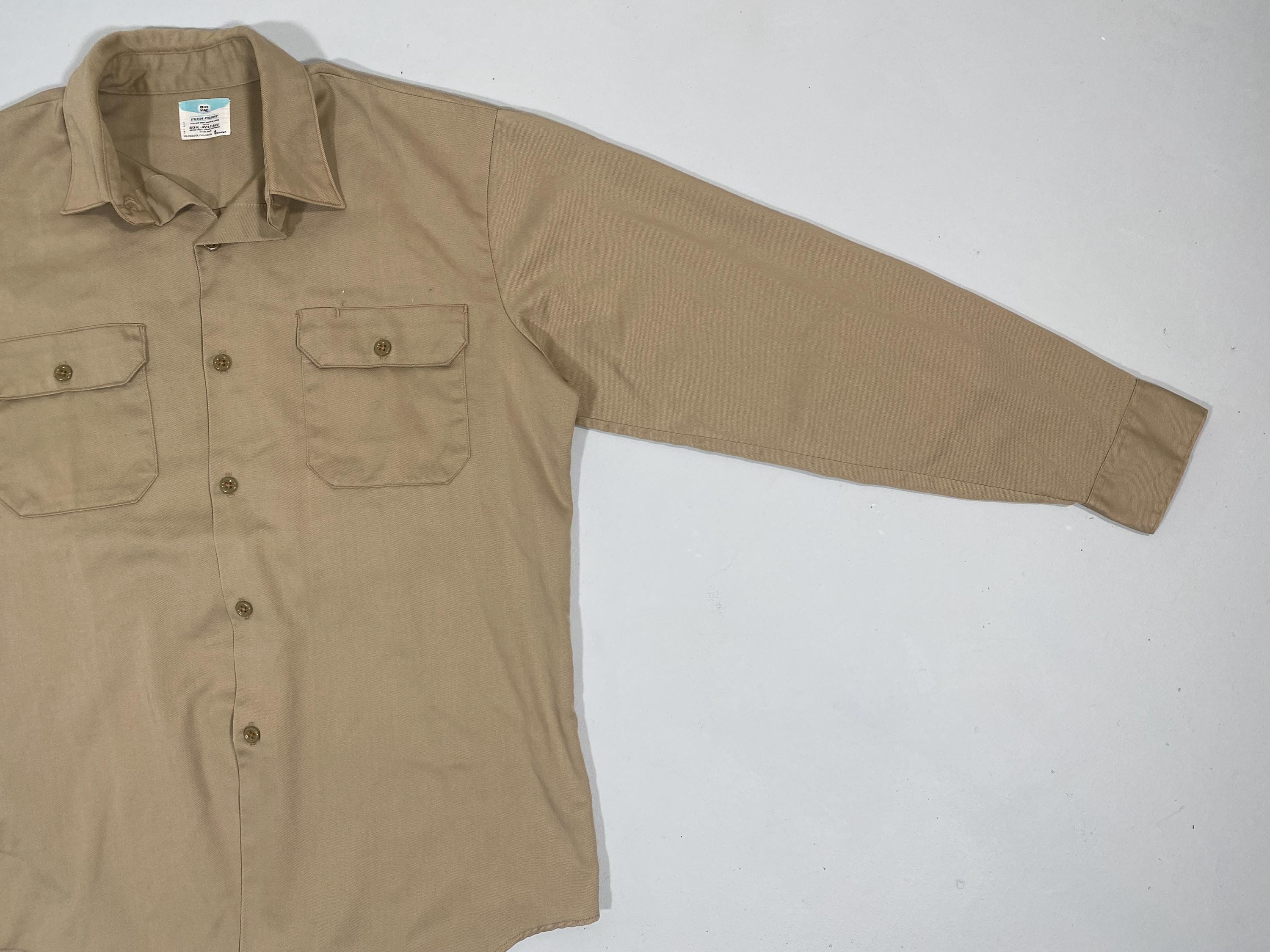 Vintage Big Mac Work Shirt: 60s/70s Tan Soil Release Utility Top